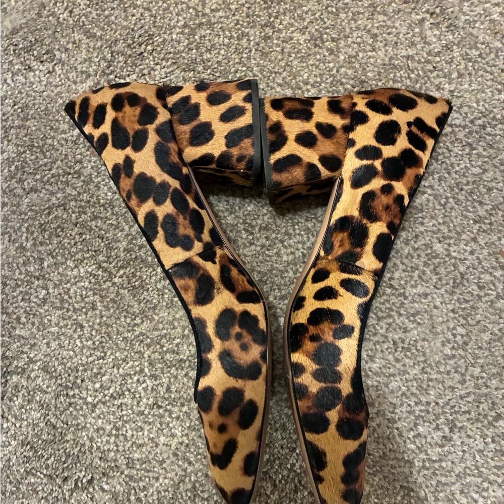 Jcrew Textured Leopard Print Heels
